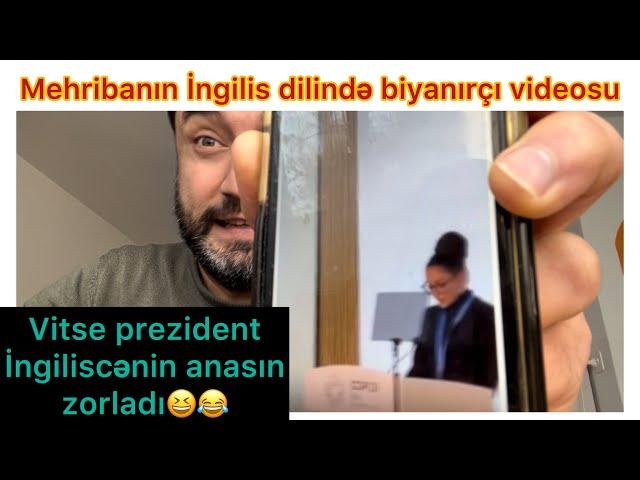 Mehriban Əliyevanın ingilis dilində biyabırçı çıxışı. Çox güləcəksiz. Manaf dərs keçir