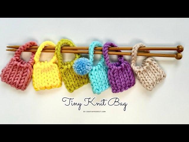 Knitting project for beginners | Tiny Knit Bag