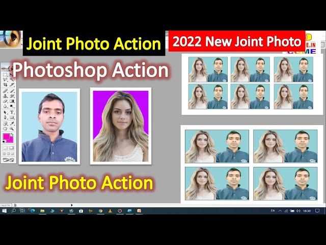 Joint photo kaise banaye 1 click photoshop action download
