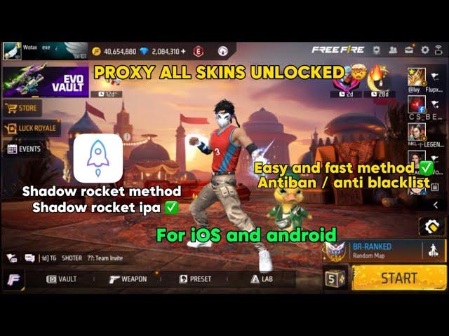 Free fire working xmodz proxy ob 48 with shadow rocket method || antiban/anti blacklist ||