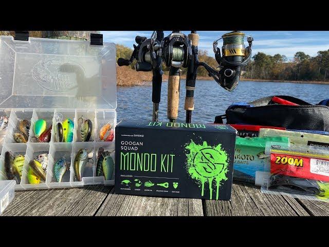 BIG BASS FISHING CHALLENGE!!! (ENTIRE Fishing Arsenal vs. Googan Squad MONDO KIT)