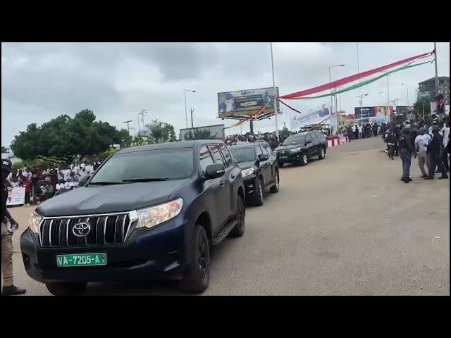 DE GRANDE MOBILISATION POUR LA RECEPTION DE PRG A L'AEROPORT AHMED SEKOU TOURE DE BGESSIA.