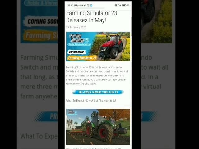 farming simulator 23 is her pre-order now on Google Play Store Android and iOS available