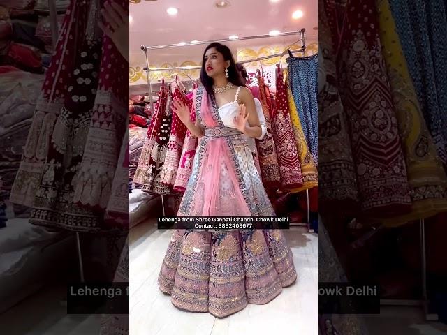 Ball Pattern Bridal Lehenga CholiShopping in Chandni Chowk#shorts #ashortaday #lehenga #fashion