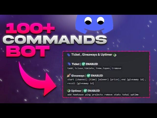 100+ Commands Discord Bot Without Coding | Advanced Discord Bot Like MEE6,Dyno,Carl,And more#replit