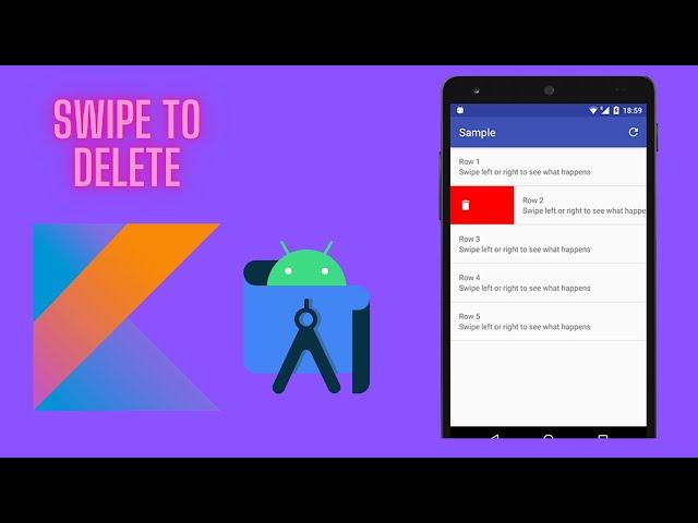 How to implement swipe to delete in Recycler View in Android Studio | Kotlin | Android