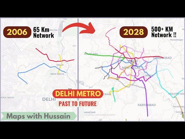 Past, Present and 500+ KM FUTURE network of Delhi Metro