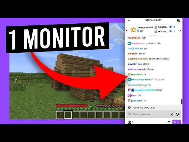 How To View Twitch Chat While Streaming With ONE MONITOR (See Chat in Game)