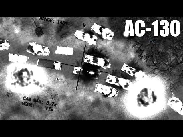 AC-130 Gunship Obliterates Entire Unexpecting Army - Combat Footage - Military Simulation - ArmA 3