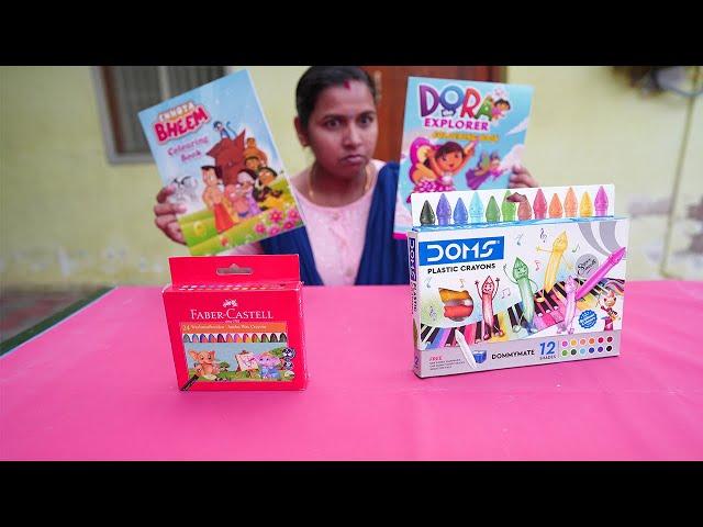 Doms Color Pencil vs Fabric Color Pencil |  இதுல best எதுன்னு இப்போதான் தெரிஞ்சுது.. | Mrs.Abi 2.0