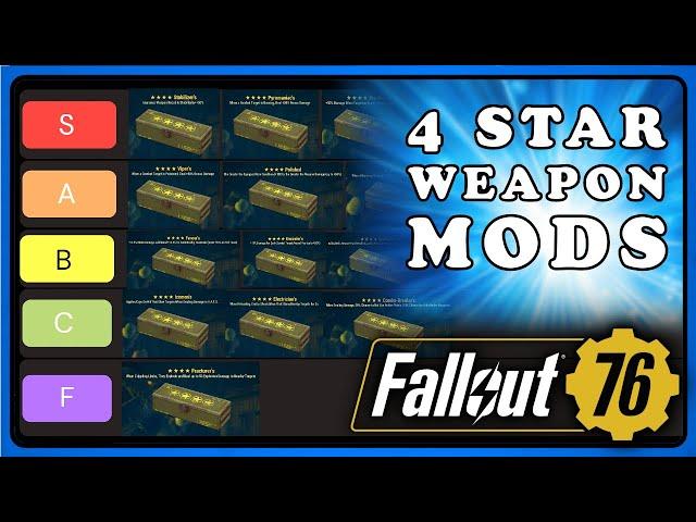 Fallout 76: 4 Star Legendary Weapon Mods - Tier List, Best 4 Star Weapon Mods and How Those Work.