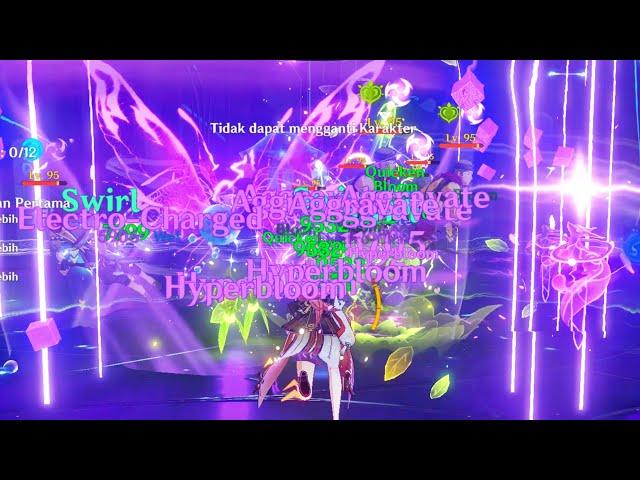 Too good to not i upload - Yae Miko Hyperbloom gameplay ft. Sucrose kokomi Dendro MC