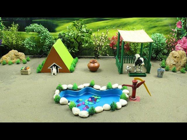 Top the most DIY Farm Diorama with house for Cow, Cat, Hen | Supply Water for animals | Idea no 13