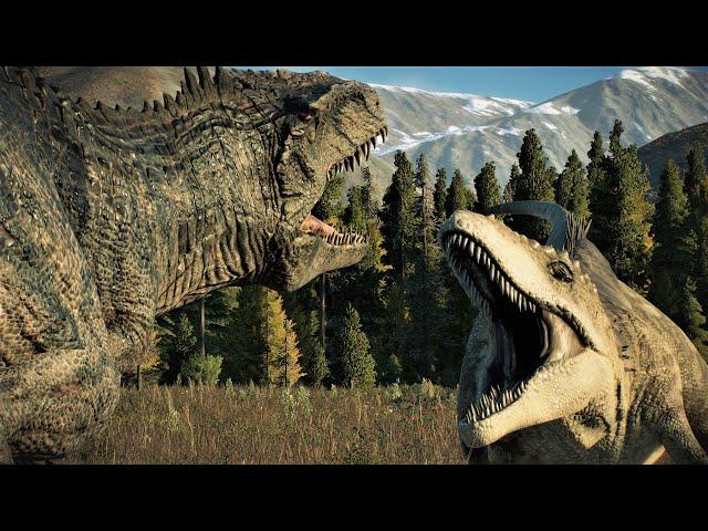 GIGANOTOSAURUS VS CARCHARODONTOSAURUS - Jurassic World Evolution 2