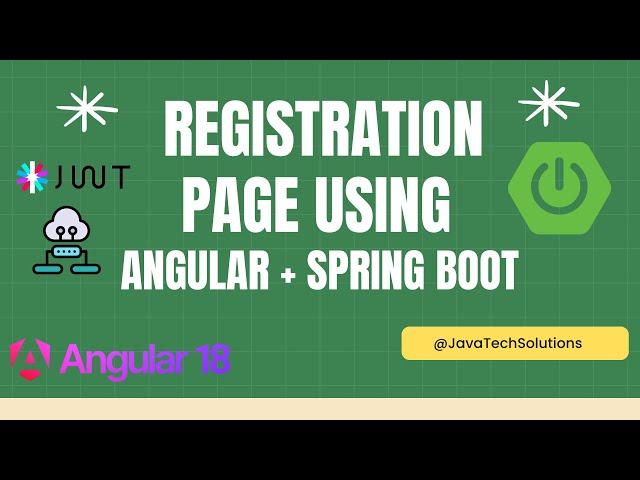 Angular 18 + Spring Boot 3 Registration Page Tutorial - Step by Step