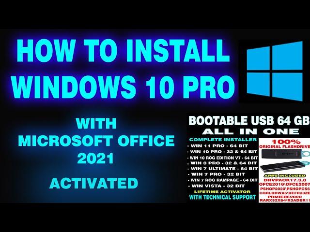 How To Install Windows 10 Pro with Microsoft Office 2021 with Activator  (Tagalog) By Techtools19