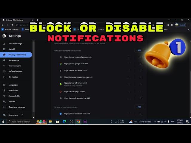 how to block/disable google chrome notifications in pc