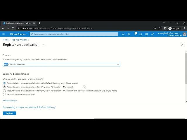 How to create App Registrations in Azure