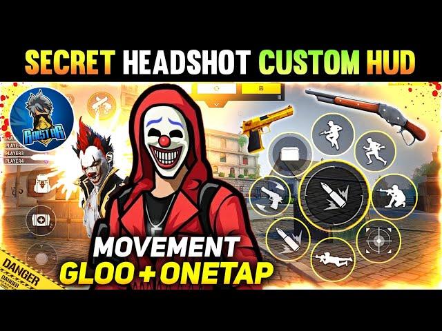 Best Custom Hud For 10x Faster Headshot + Movement + Gloo Wall ️ | Fire Button Size | Sensitivity