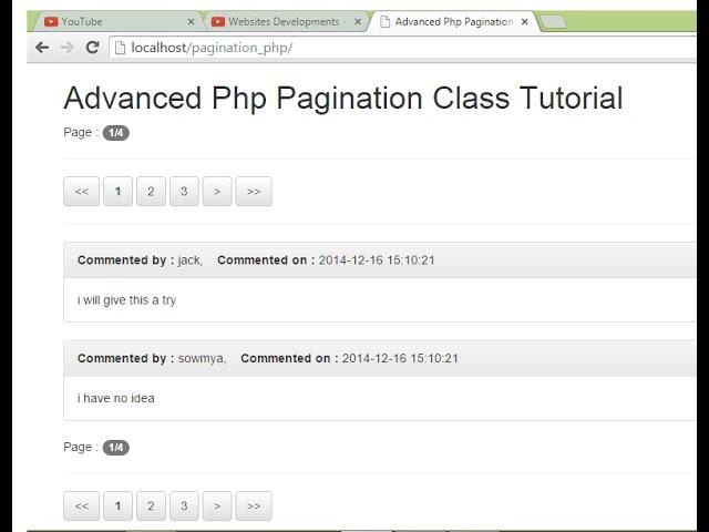 Advanced php pagination class Tutorial - part(1/3)