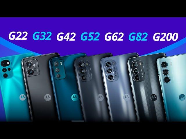 SUPER COMPARATIVO MOTOROLA: G22 G32 G42 G52 G62 G82 G200