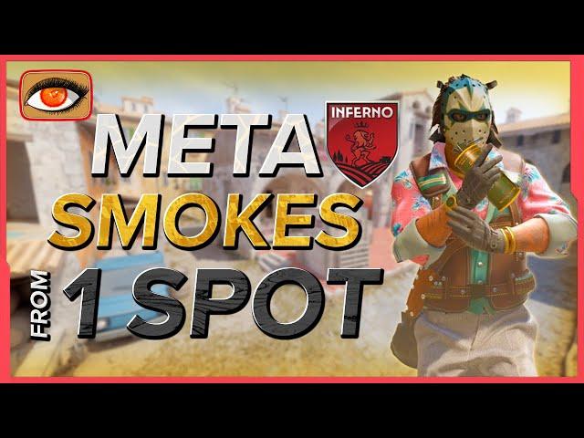 Meta Smokes from 1 SPOT on Inferno | CS2 Guide