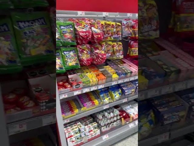 Chocolate & Candy Section at a Large Swedish Supermarket