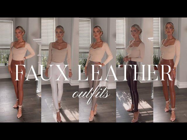 Faux Leather Leggings in Four Colorways | Outfit Ideas | Holly JoAnne White