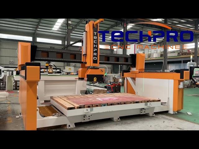 TechPro® 5 axis CNC stone cutting bridge saw machine test for Cyprus customer #cnc #stone