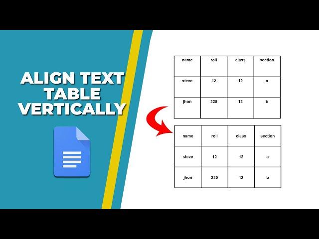 How to align text in Google Docs table vertically