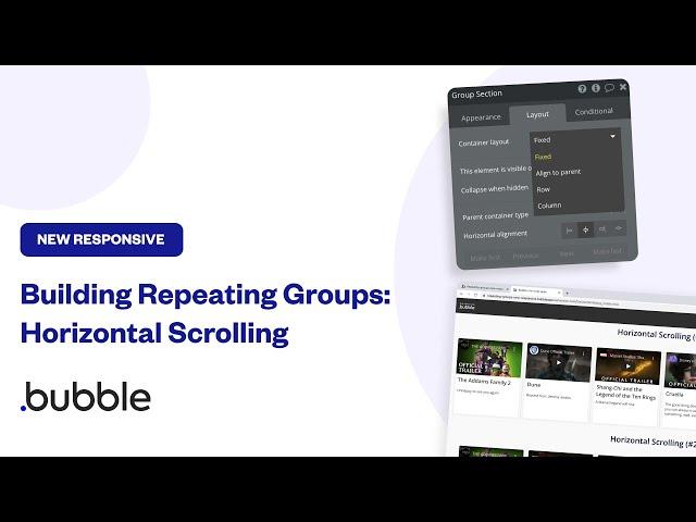 How To Create Horizontal Scrolling Repeating Groups With Bubble’s New Responsive Editor