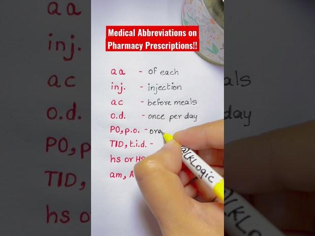 Medical Abbreviations on Pharmacy Prescriptions!!