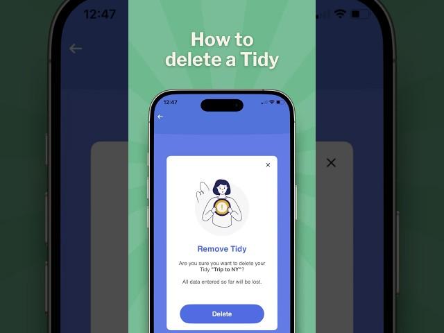 Tidy Money - How to delete a Tidy