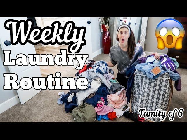 *NEW* WEEKLY LAUNDRY ROUTINE FOR LARGE FAMILY 2021 || FULL DAY OF LAUNDRY MOTIVATION || FITBUSYBEE