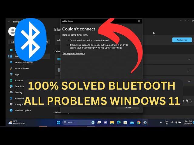 How To Fix Bluetooth Could Not Connect Error on Windows 11 || Bluetooth on off button is missing