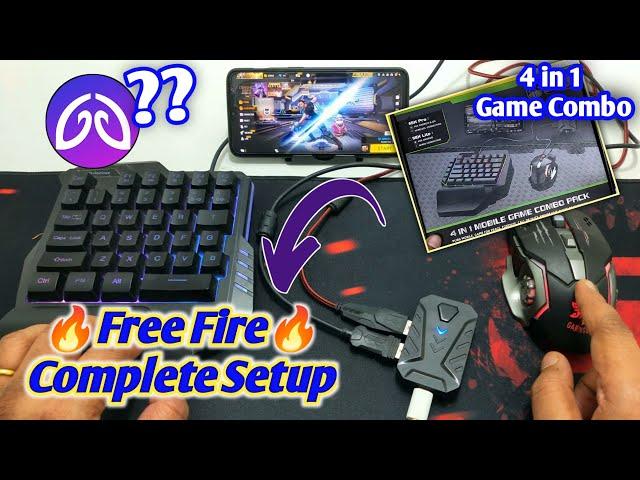 Free Fire Keyboard & Mouse ⌨️️4 in 1 Gaming Mix Pro Combo  Complete Setup