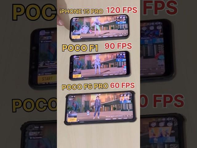 iPHONE 15 PRO Vs POCO F6 PROVs POCO F1-PUBG TEST #pocof6pro  #pubg #shorts #iphone