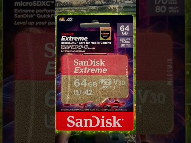 SanDisk extreme 64GB unboxing (microSDXC 170mb/s 80mb/s) #shorts #sandisk #microsd #unboxing #memory