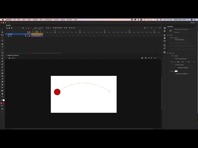 How to create a motion tween in Adobe Animate CC 2019