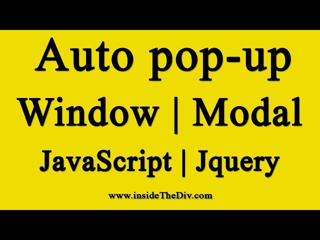 Automatically open popup window | modal on page load