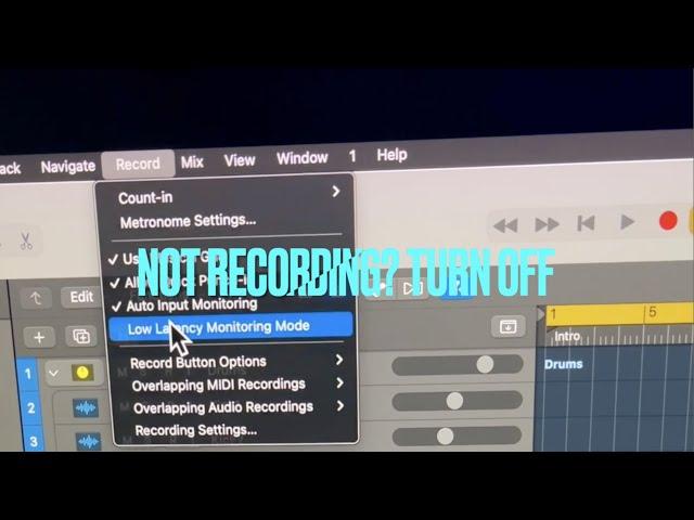 Logic Pro X - Record On Time with Low Latency Monitoring Mode