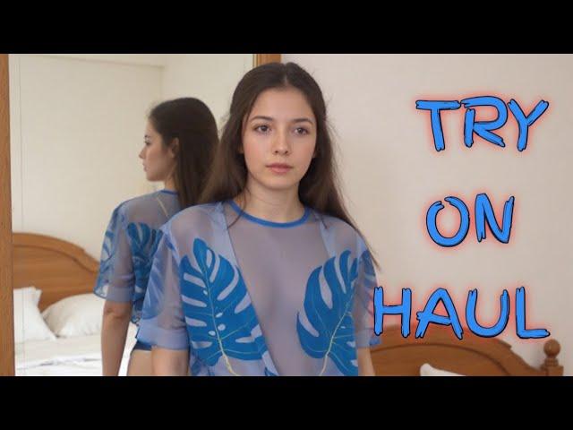 [4K] transparent clothes try on haul | fishnet dress try on haul with me