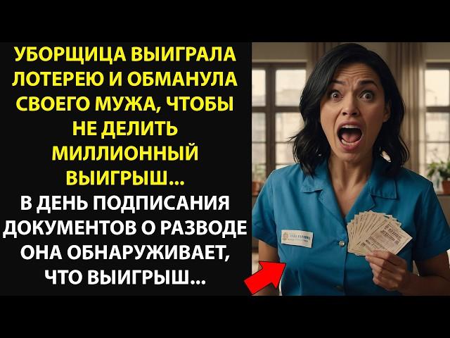 УБОРЩИЦА ВЫИГРАЛА ЛОТЕРЕЮ И ОБМАНУЛА СВОЕГО МУЖА, ЧТОБЫ НЕ ДЕЛИТЬ МИЛЛИОННЫЙ ВЫИГРЫШ...