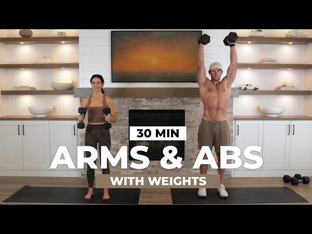 30 Min KILLER Arms & Abs Workout with Weights | Weekly Routine ️