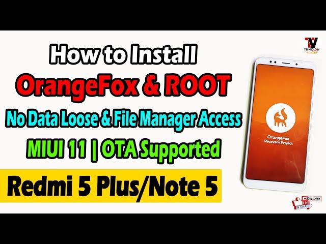 Install OrangeFox Recovery & ROOT On Redmi Note 5 /Redmi 5 Plus (Vince) No Data Wipe | OTA Supported