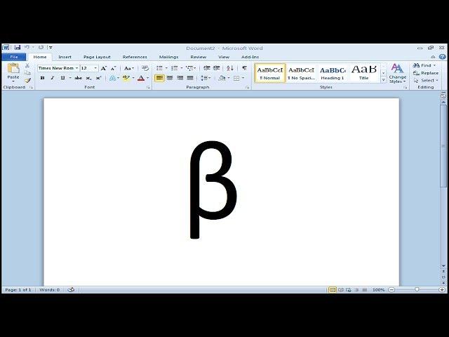 How to type beta in Microsoft Word 2010 (3 Methods)