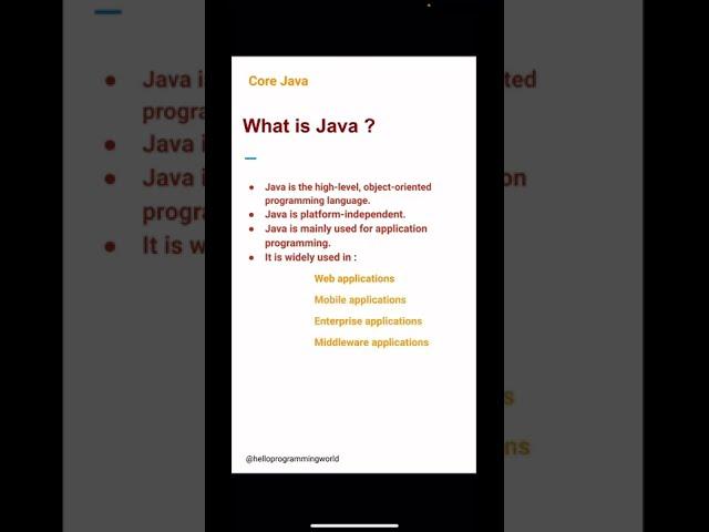 Java | what is Java ? (01) #corejava