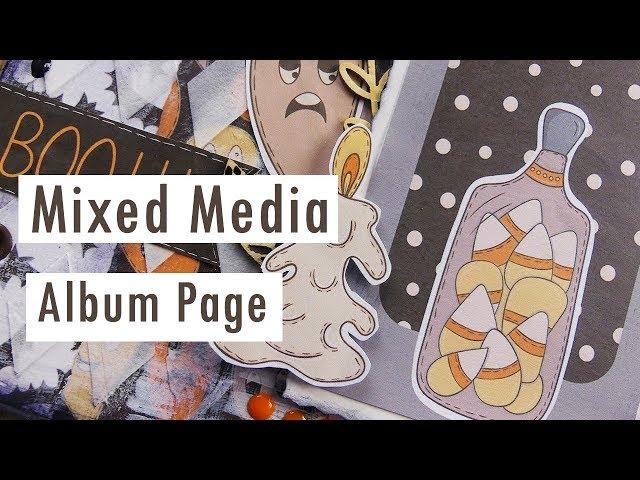 Magical and Spooky Themed Mixed Media Album Page - Art Journal Tutorial