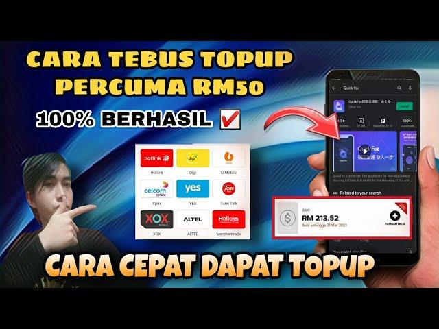 App Viral 2021 !! Cara Tebus Topup Free RM50 Maxis, Celcom, Digi, Umobile, Tune Talk, XoX