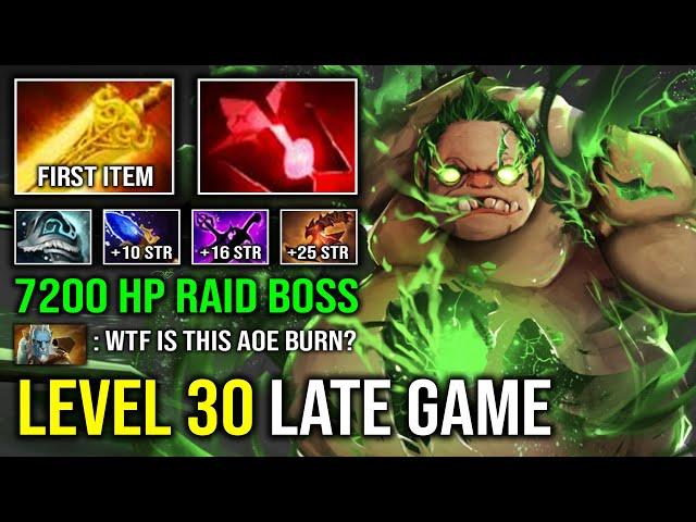 EPIC LEVEL 30 PUDGE Late Game 7200 HP Raid Boss First Item Radiance Unlimited Burn DPS Dota 2